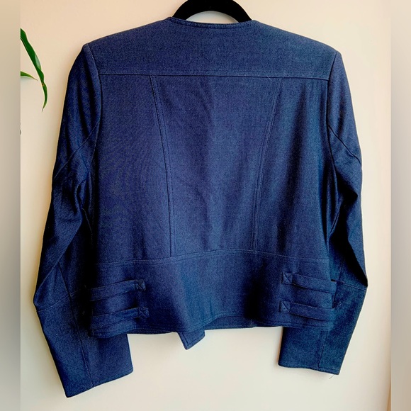 Super Cute Adam Jacobs Navy Blue Chic Short Fully Lined Jacket, Size Small - Picture 6 of 9